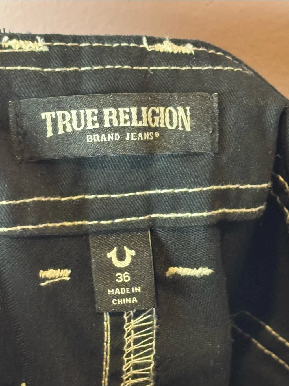 True Religon Black Bobby Baggy Cargo Pants 36